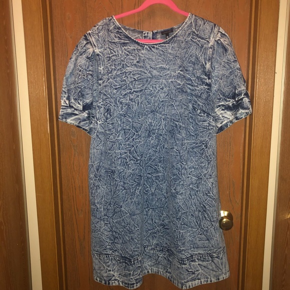 NWO/ Tag Who What Wear sz 2x Acid Wash Denim Dress - Picture 4 of 8